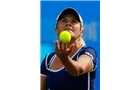 BIRMINGHAM, ENGLAND - JUNE 11: Aleksandra Wozniak of Canada in action against Johanna Konta of the UK during day three of the Aegon Classic at the Edgbaston Priory Club on June 11, 2014 in Birmingham, England. (Photo by Paul Thomas/Getty Images)